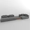 Settled Wood Sofa